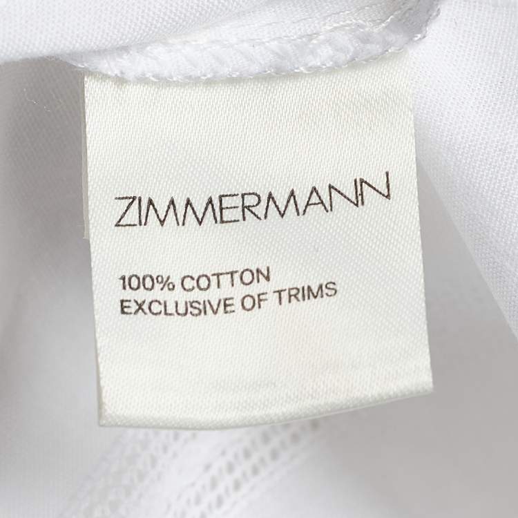 Pre Owned Zimmermann White Cotton Flared Belted Midi Dress XS