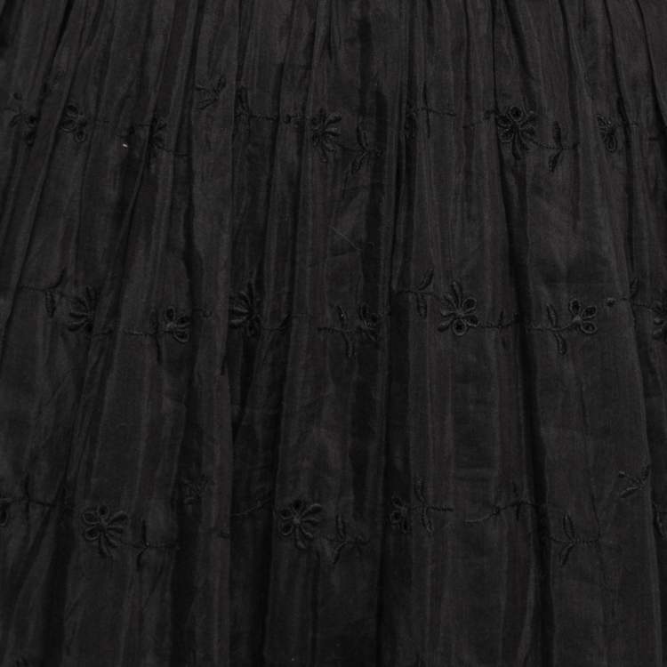 مملوكة مسبقًا Zimmermann Black Lace Panel Eyelet Cotton Maxi Dress M