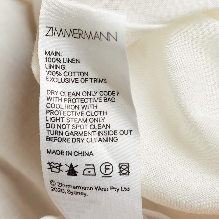 Pre Owned Zimmermann Multicolor Floral Print Linen The Lovestruck Ruffled Dress M