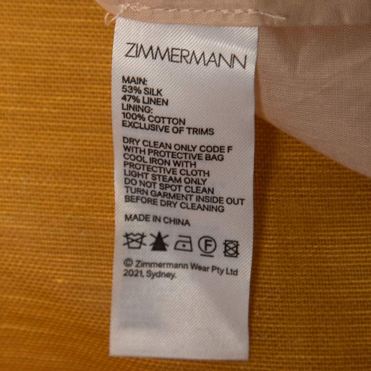 Pre Owned Zimmermann Orange Ombre Silk & Linen Maxi Skirt M