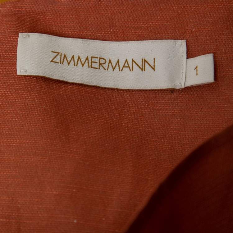 Pre Owned Zimmermann Orange Ombre Silk & Linen Maxi Skirt M