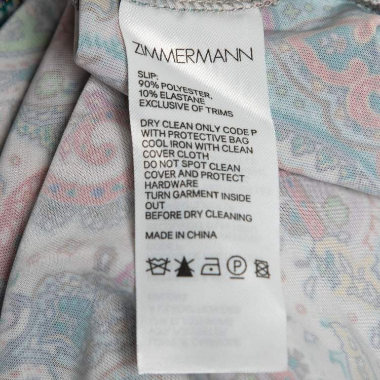 مملوكة مسبقًا Zimmermann Multicolor Printed Silk Chiffon Belted Dress L