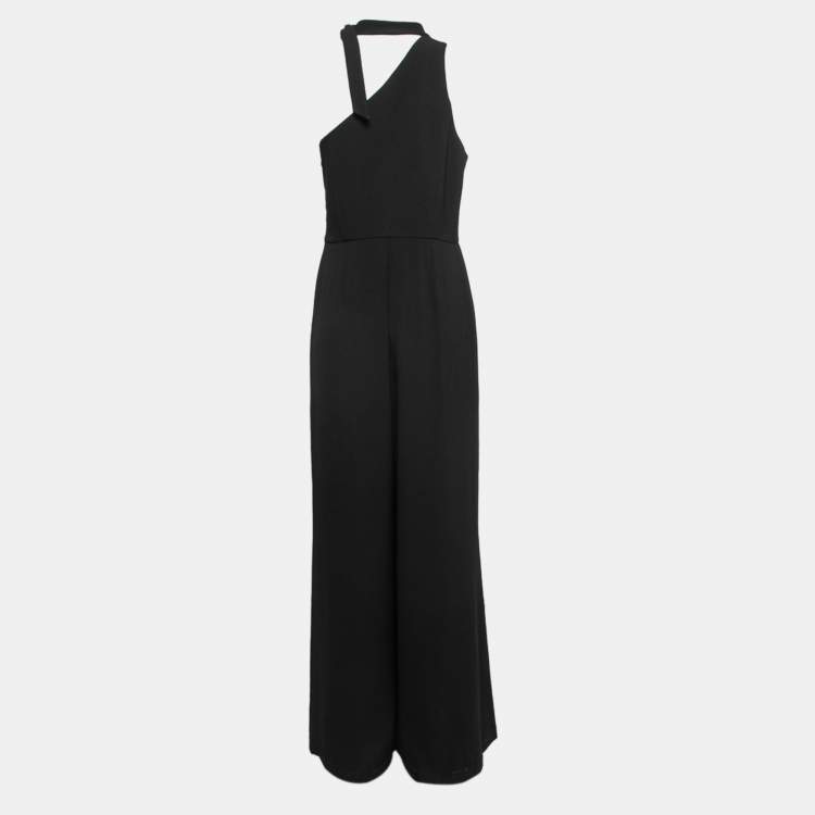 مملوكة مسبقًا Zimmermann Black Crepe Wide Leg Halter Neck Jumpsuit L