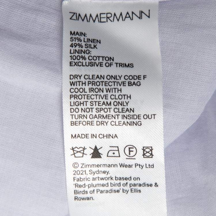 Pre Owned Zimmermann Lavender Linen Silk Candescent Gown S
