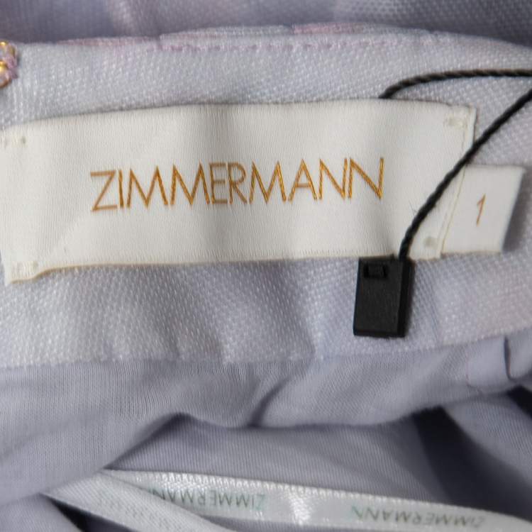 Pre Owned Zimmermann Lavender Linen Silk Candescent Gown S