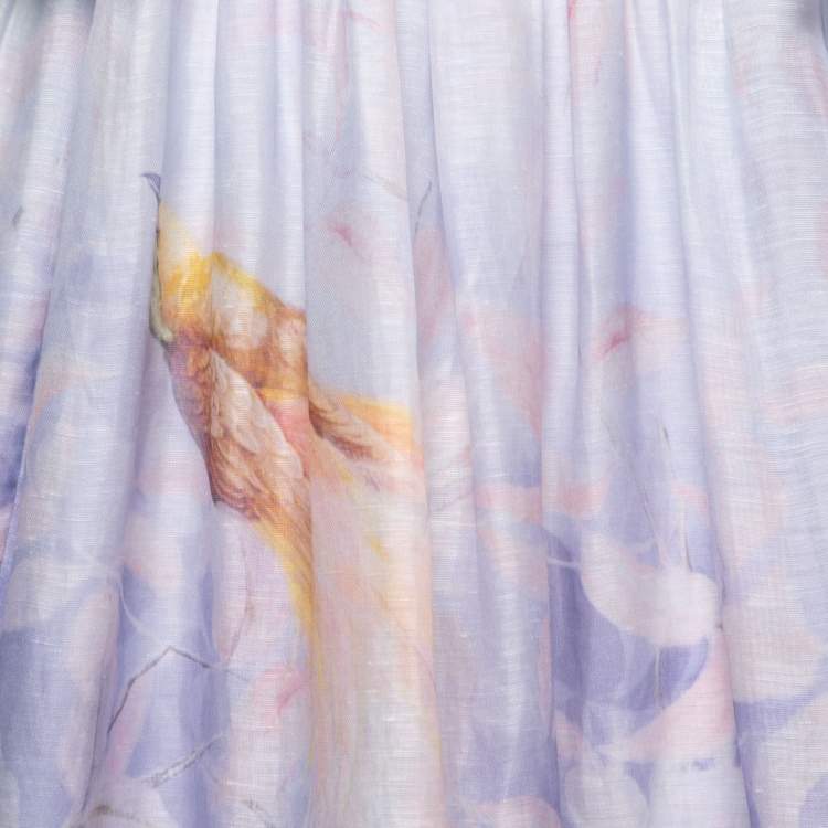 Pre Owned Zimmermann Lavender Linen Silk Candescent Gown S