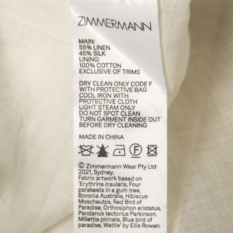 مملوكة مسبقًا Zimmermann Multicolor Botanica Print Linen Silk Halter Gown S