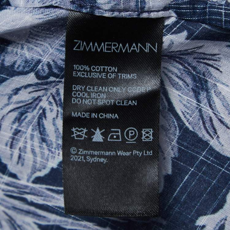Pre Owned Zimmermann Blue Printed Cotton Wrap Maxi Dress M