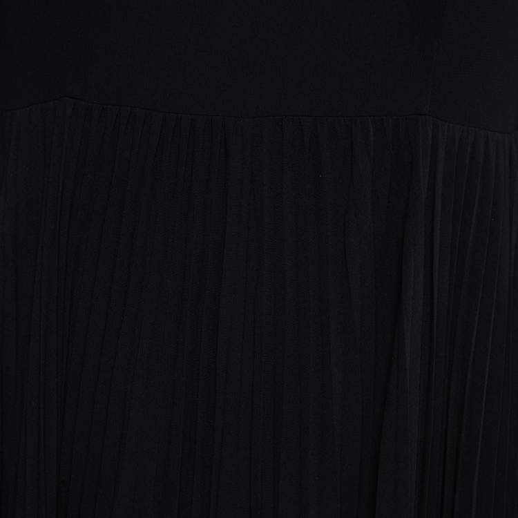 Pre Owned Zimmermann Black Crepe Pleated Maxi Dress M