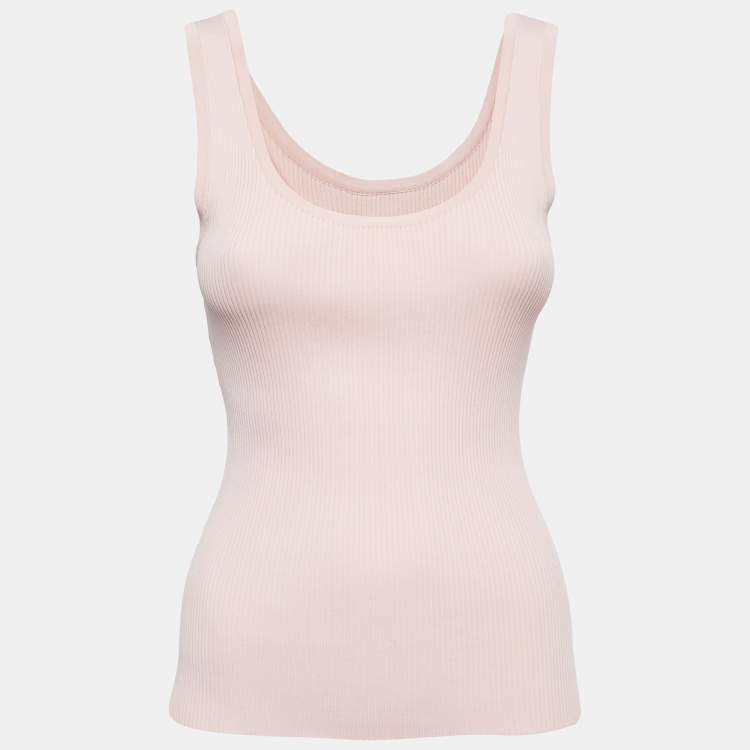 Pre Owned Zimmermann Pink Rib Knit Anneke Tank Top M