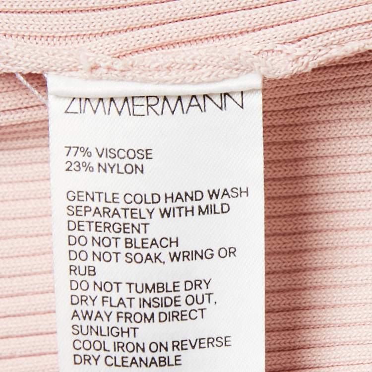 Pre Owned Zimmermann Pink Rib Knit Anneke Tank Top M