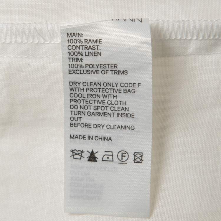 Pre Owned Zimmermann White Ramie Button Front Blouse S
