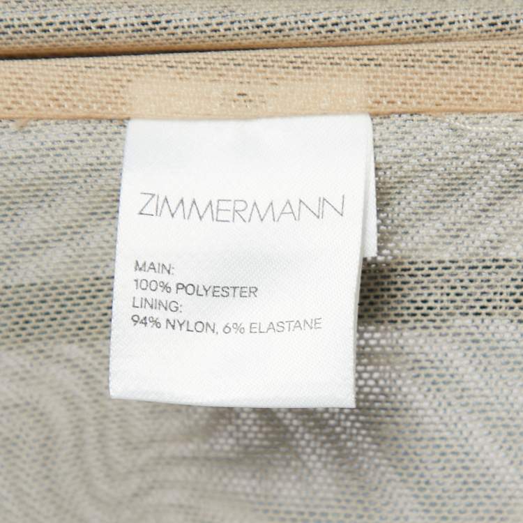 مملوكة مسبقًا Zimmermann Green/Navy Blue Patterned Knit Beach Cover Up Dress L