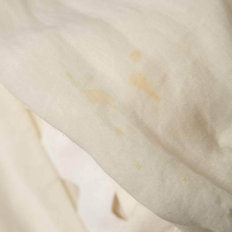 Pre Owned Zimmermann White Ramie High Neck Full Sleeve Top S