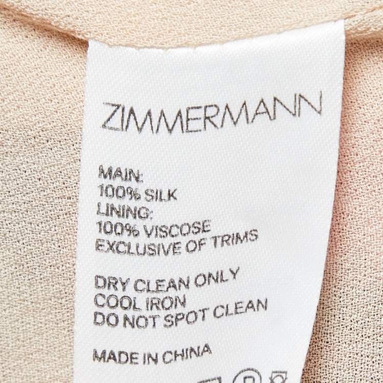 Pre Owned Zimmermann Multicolor Printed Silk Chiffon Ruffled Wrap On Crop Top M