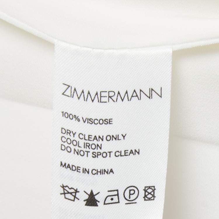 Pre Owned Zimmermann White Crepe Long Sleeve Flared Maxi Dress L