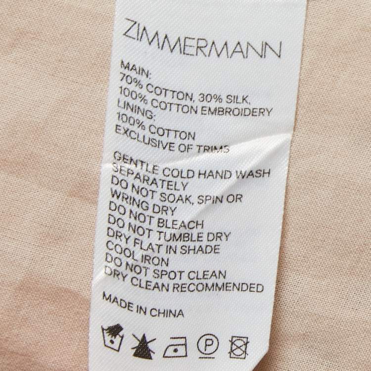 مملوكة مسبقًا Zimmermann Pink Eyelet Cotton Maxi Dress M
