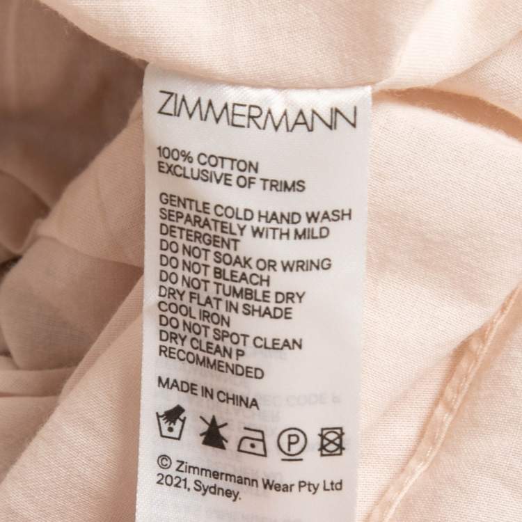 Pre Owned Zimmermann Off White Floral Printed Cotton Maxi Dress M