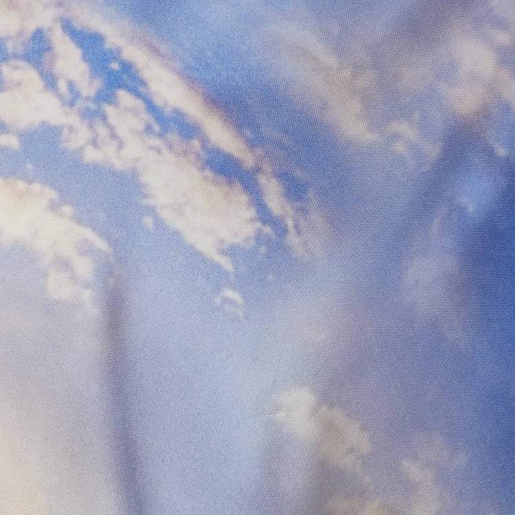 Pre Owned Zimmermann Blue Tame Printed Silk Flared Maxi Skirt XS