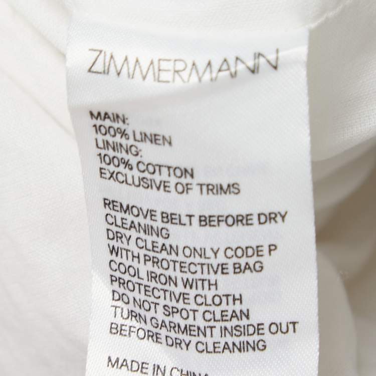 Pre Owned Zimmermann Beige Leaf Printed Linen Flared Mini Skirt S