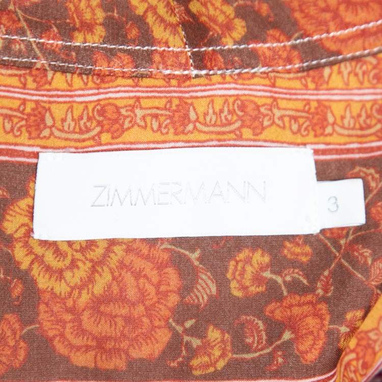 Pre Owned Zimmermann Multicolor Paisley Cotton Blend Tiered Maxi Dress L