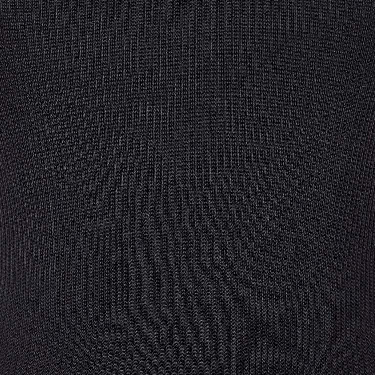 مملوكة مسبقًا Zimmermann Black Rib Knit Lulu'Tie Shoulder Detail Tank Top XS