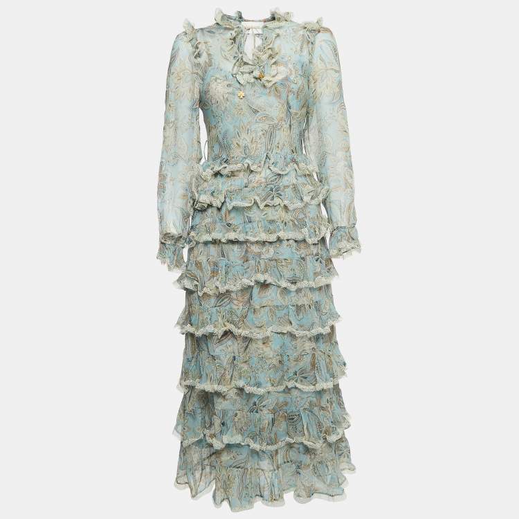 Zimmermann blue outlet silk dress