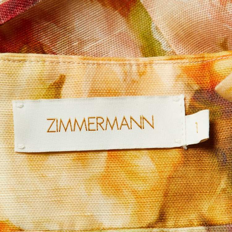 Pre Owned Zimmermann Multicolor Printed Linen & Cotton Luminosity Midi Dress S