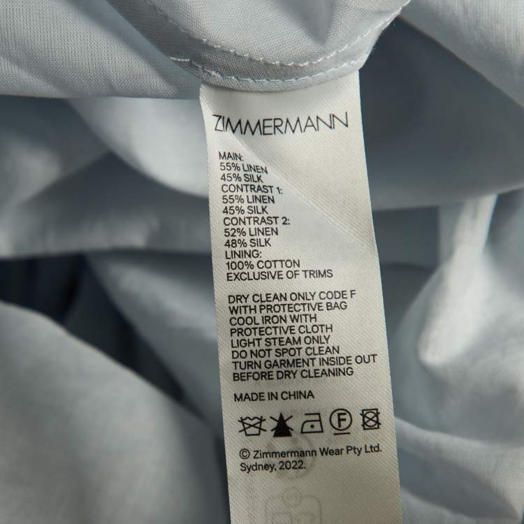 Pre Owned Zimmermann Multicolor Printed Linen & Cotton Luminosity Midi Dress S