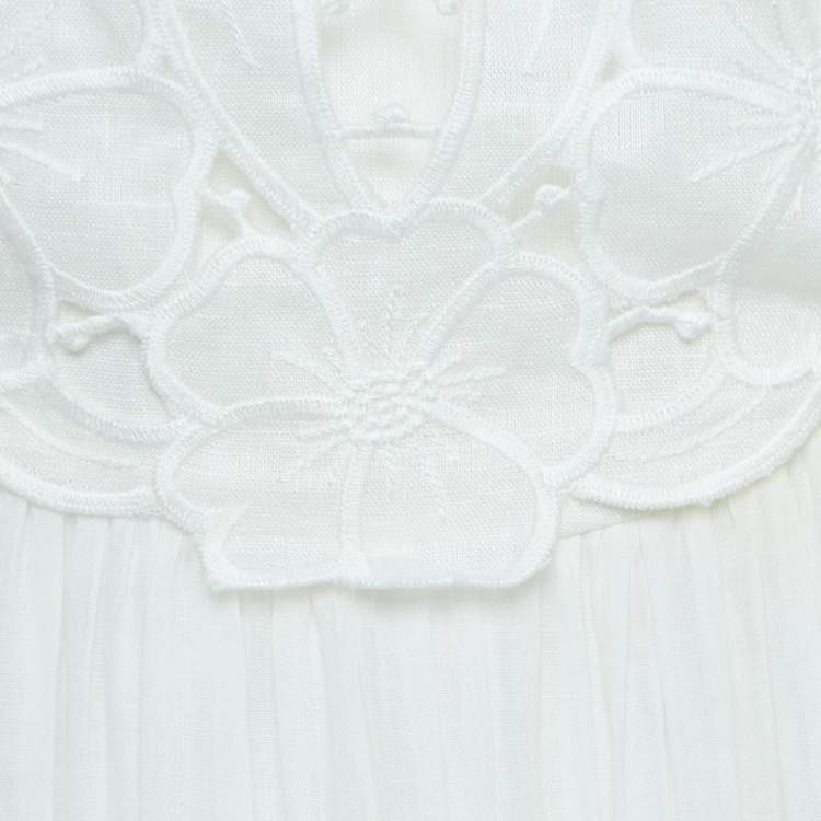 Pre Owned Zimmermann White Linen Cut-out Cassia Sleeveless Midi Dress L