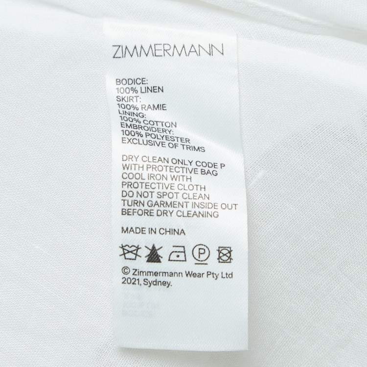 Pre Owned Zimmermann White Linen Cut-out Cassia Sleeveless Midi Dress L