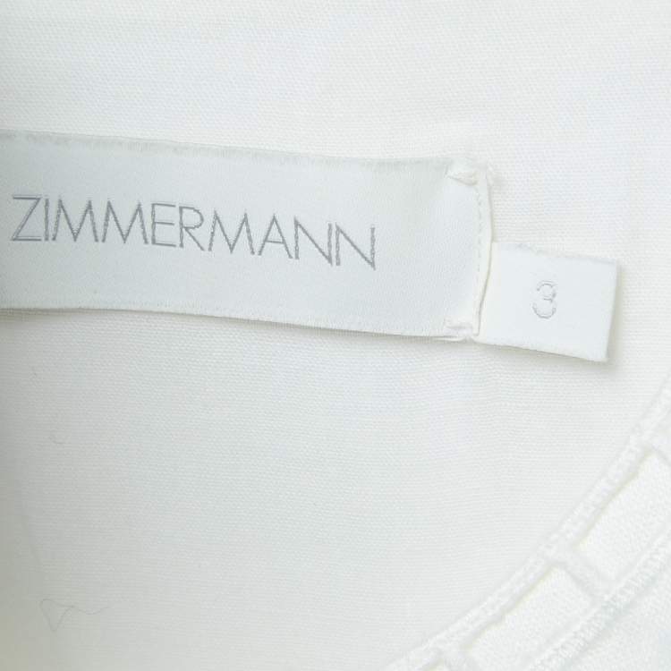 Pre Owned Zimmermann White Linen Cut-out Cassia Sleeveless Midi Dress L