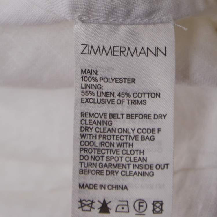 Pre Owned Zimmermann White Floral Pattern Lace Belted Jumpsuit M