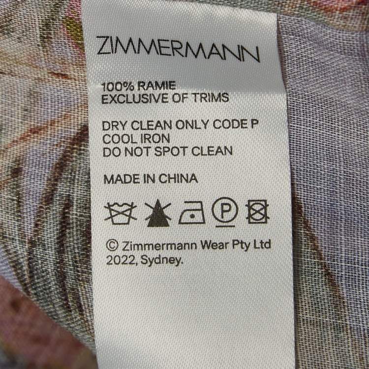 Pre Owned Zimmermann Multicolor Floral Printed Ramie Cira Shirt M