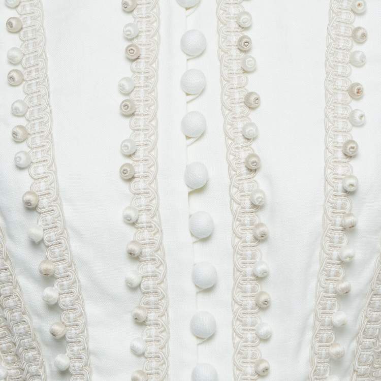 مملوكة مسبقًا Zimmermann White Eight Corded Linen Tiered Mini Dress 
