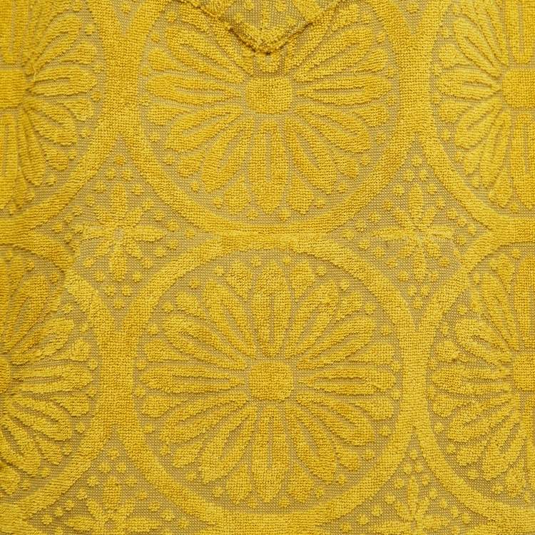 Pre Owned Zimmermann Yellow Jacquard Terry Junie Mini Dress XL