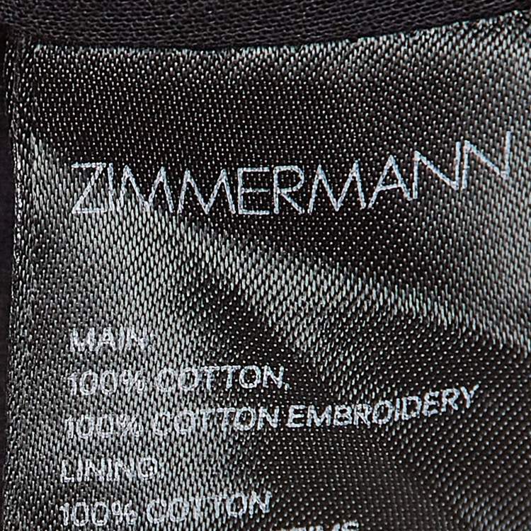 Pre Owned Zimmermann Black Floral Pattern Lace Cropped Wide-Leg Trousers M