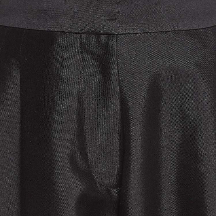 Pre Owned Zimmermann Black Silk Trim Gabardine Slouchy Trousers M