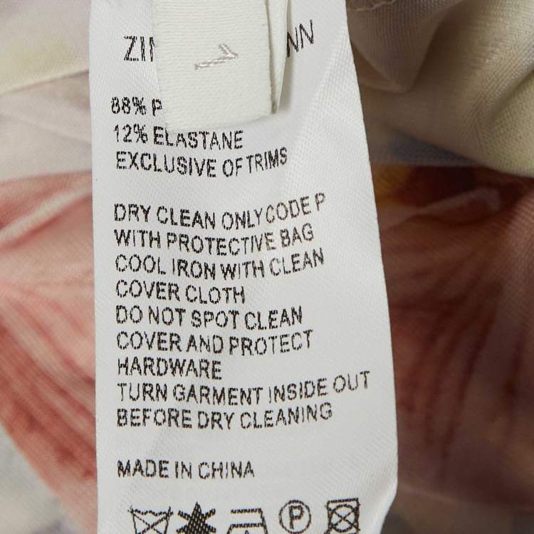 Pre Owned Zimmermann Blue Floral Print Cotton Rhythmic Lantern Dress M