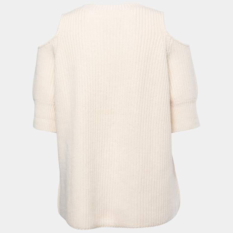 Cream cold sale shoulder sweater