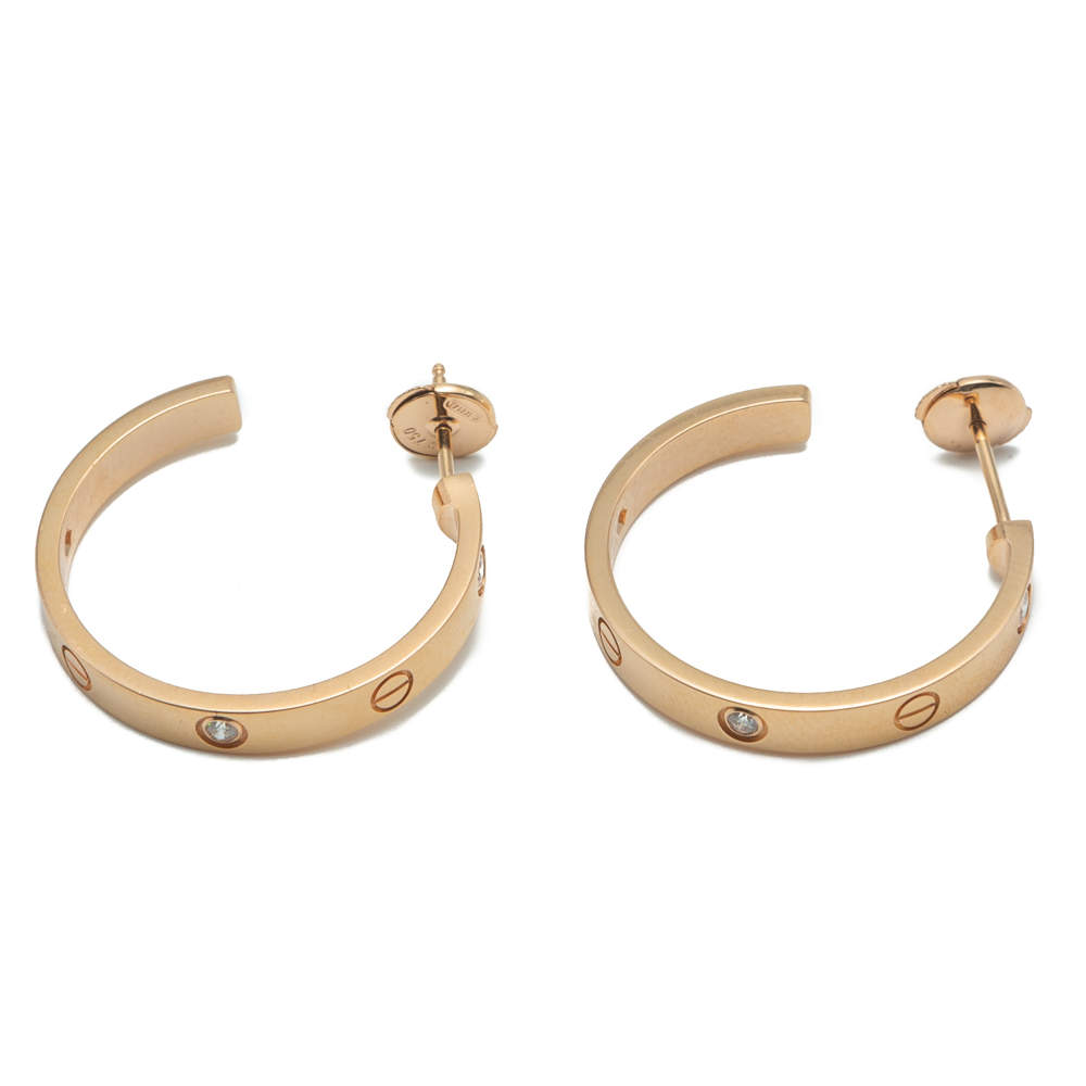 Cartier Love Rose Gold Diamond Earrings