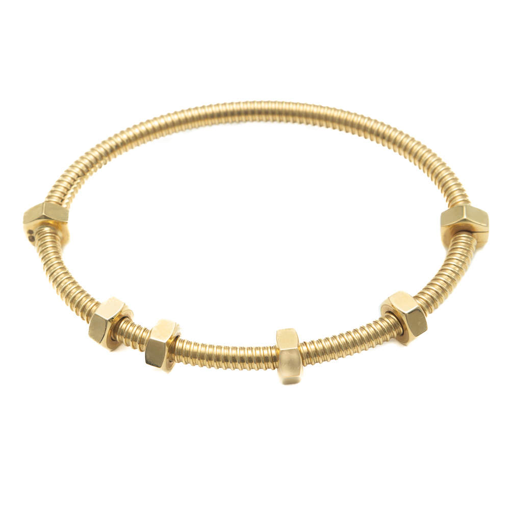 Pre Owned Cartier Ecrou Yellow Gold Bracelet Size 15