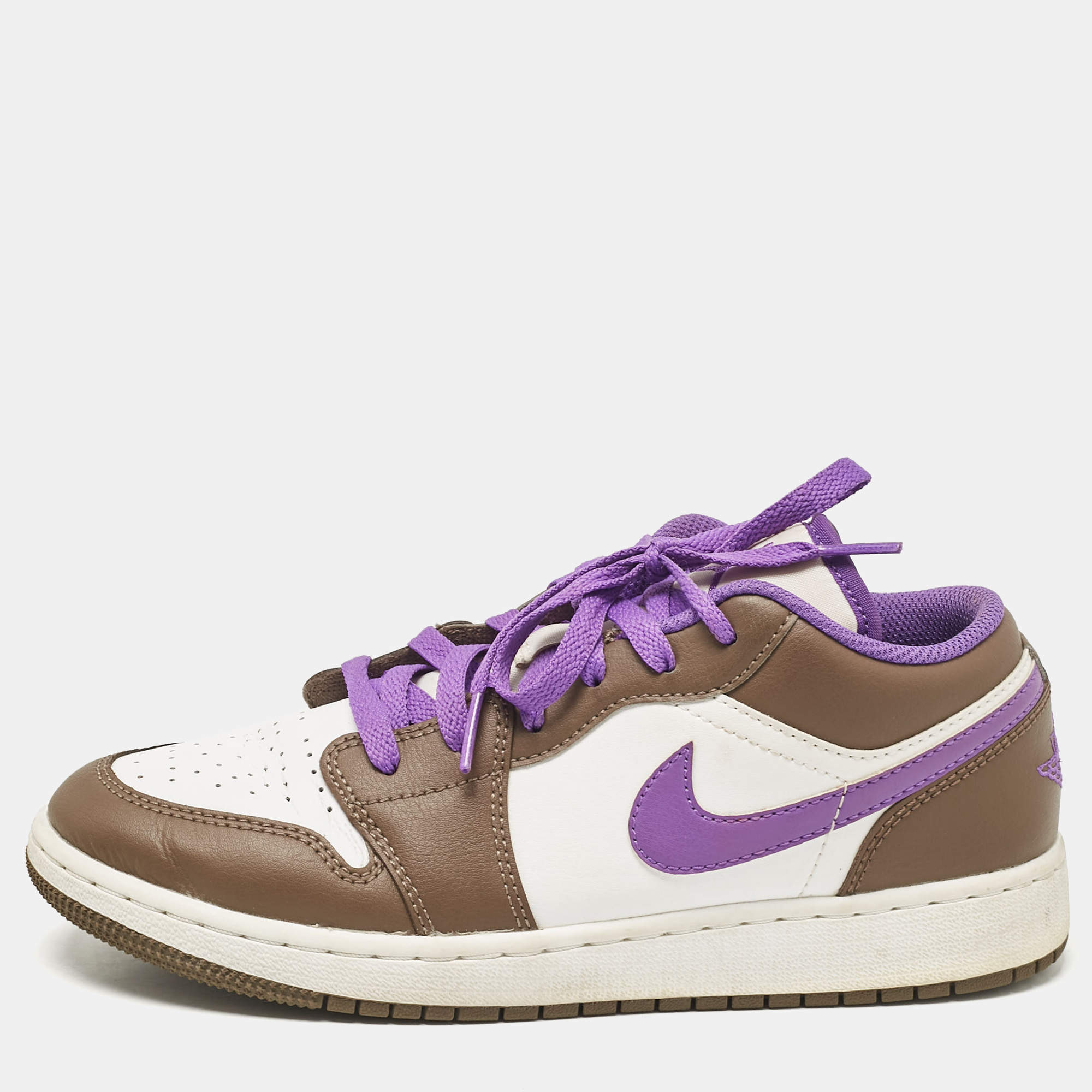 Air Jordans Multicolor Leather Jordan 1 Low Palomino Wild Berry Sneakers Size 38 (GS)
