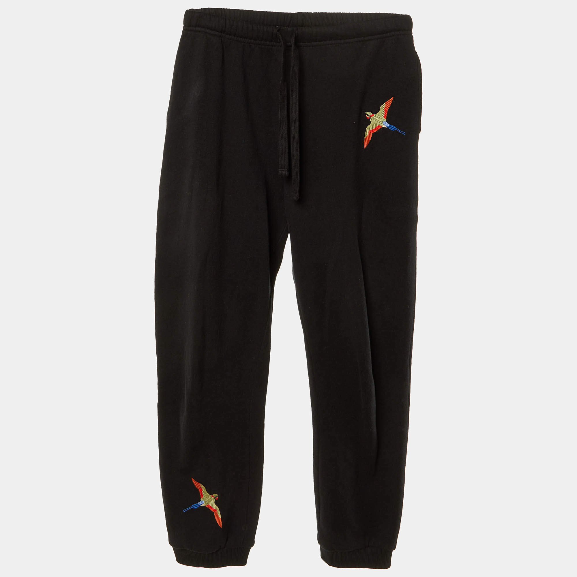 Pre Owned Axel Arigato Kids Black Cotton Bird Embroidered Sweatpants Size 8-10 yrs