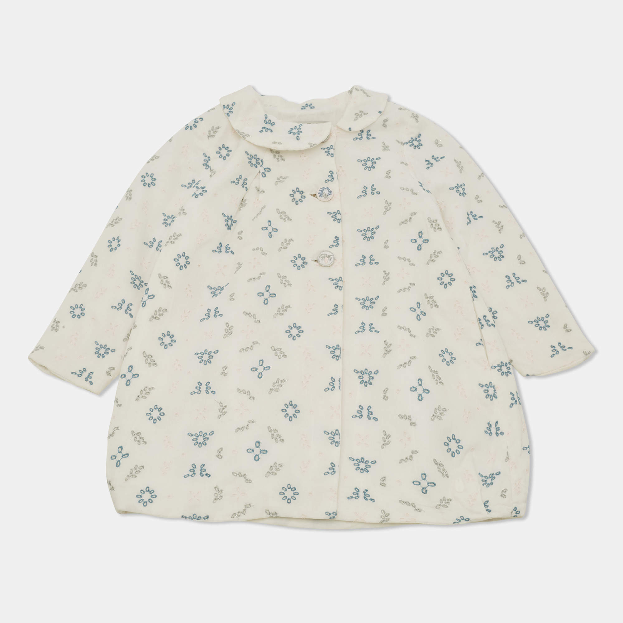 Pre Owned Baby Dior White Cotton A-Line Dress 2-3 Yrs