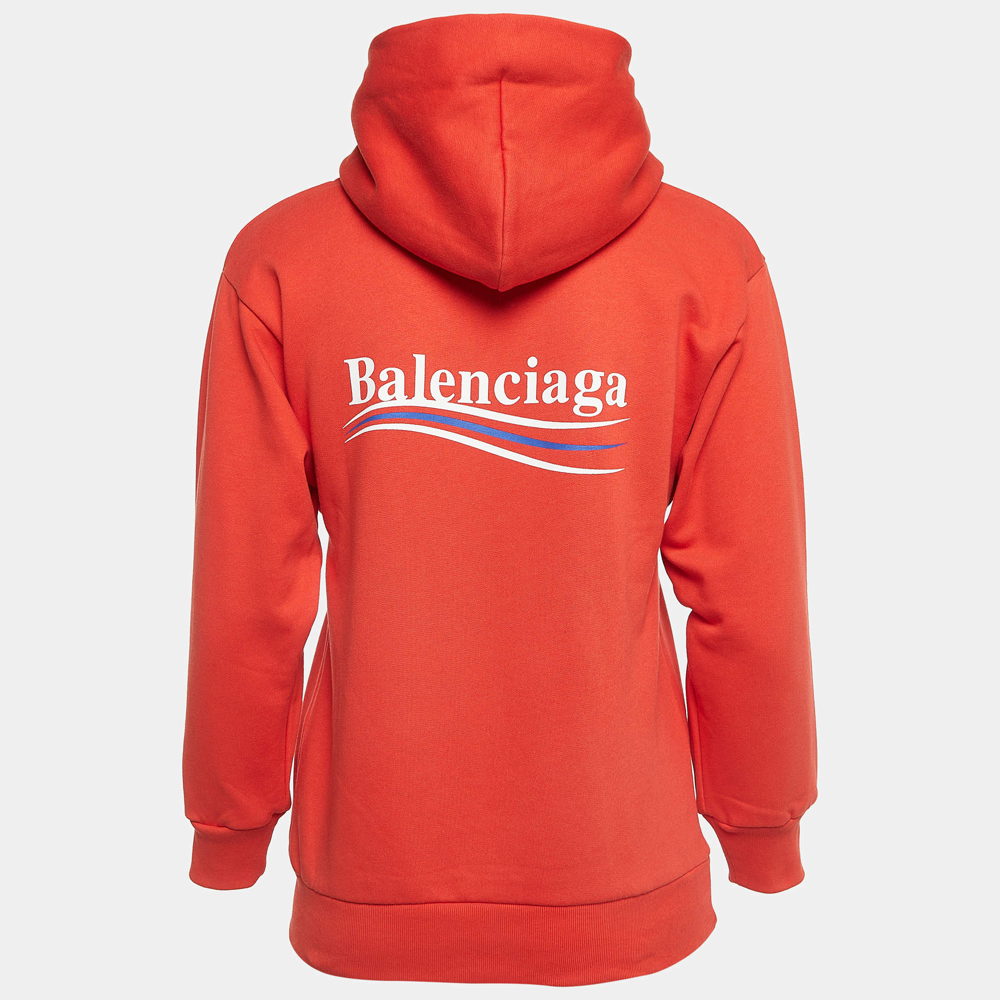 Balenciaga Red Logo Print Cotton Blend Hoodie 8 Yrs Balenciaga TLC