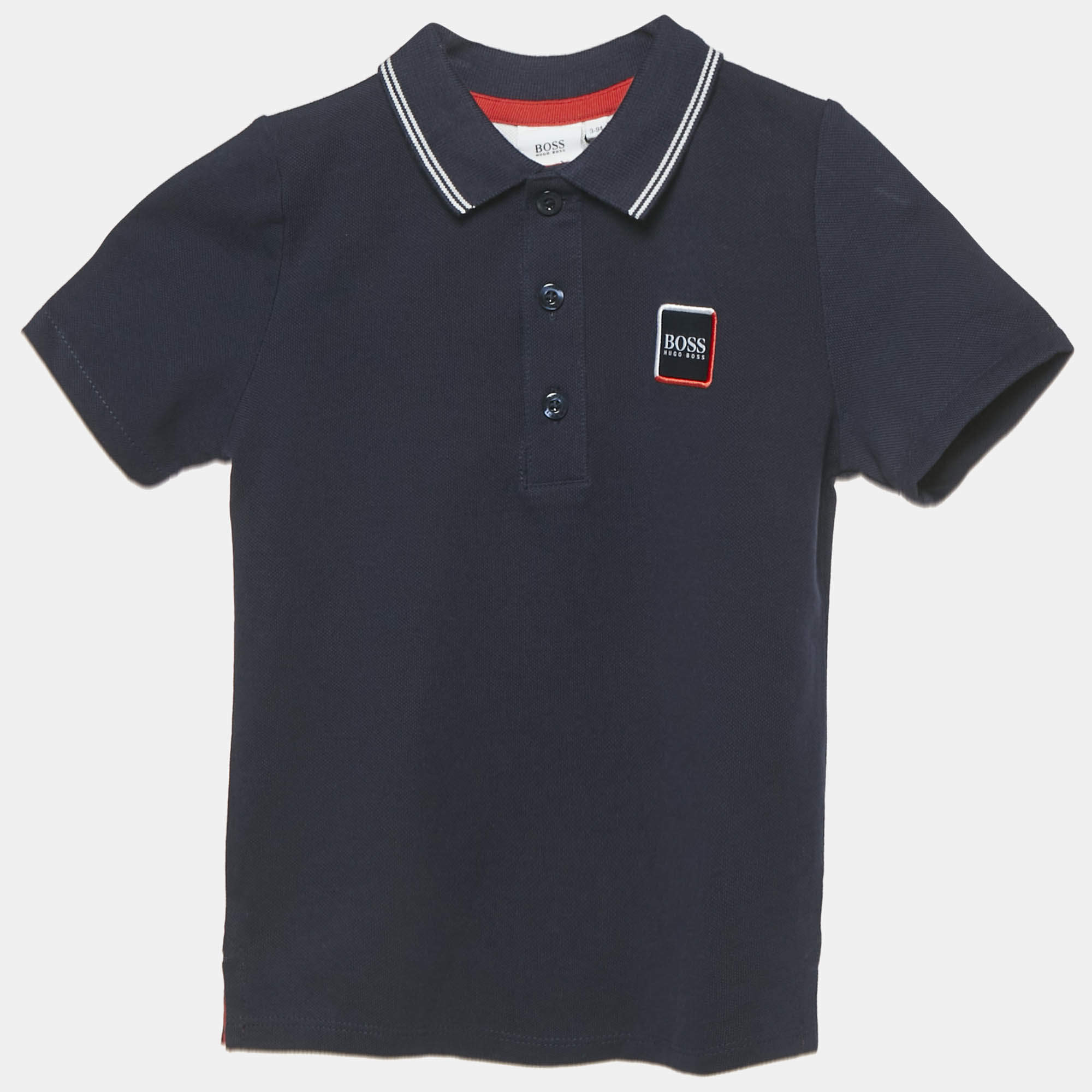 Pre Owned Boss By Hugo Boss Kids Navy Blue Cotton Pique Polo T-Shirt 3 Yrs