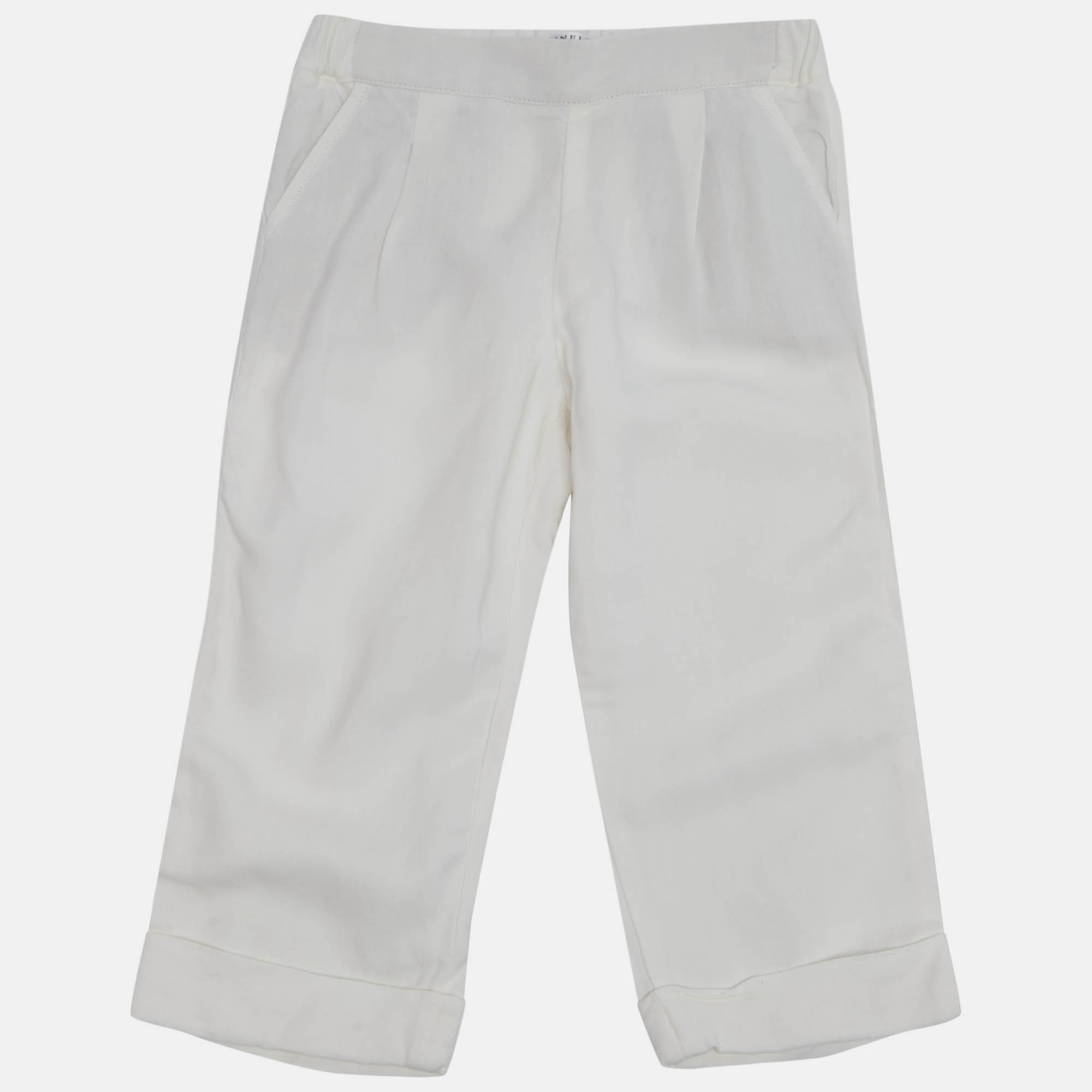 مملوكة مسبقًا Brunello Cucinelli White Crepe Trousers 4Yrs