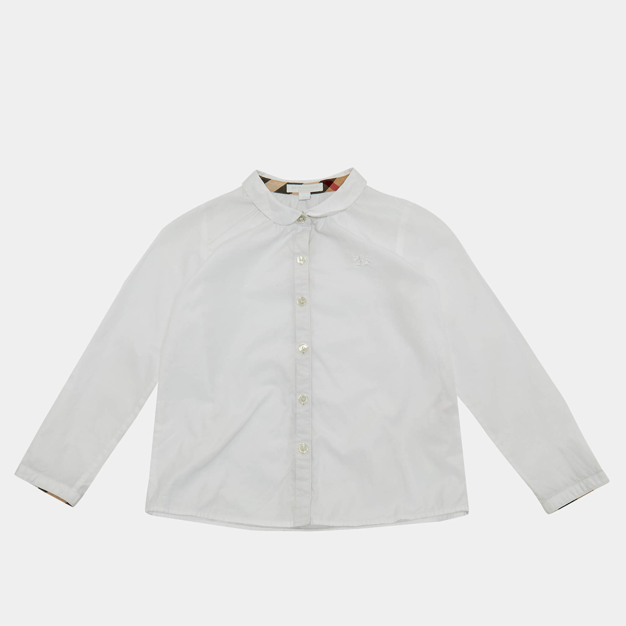 Pre Owned Burberry Children White Cotton Shirt 8 Yrs