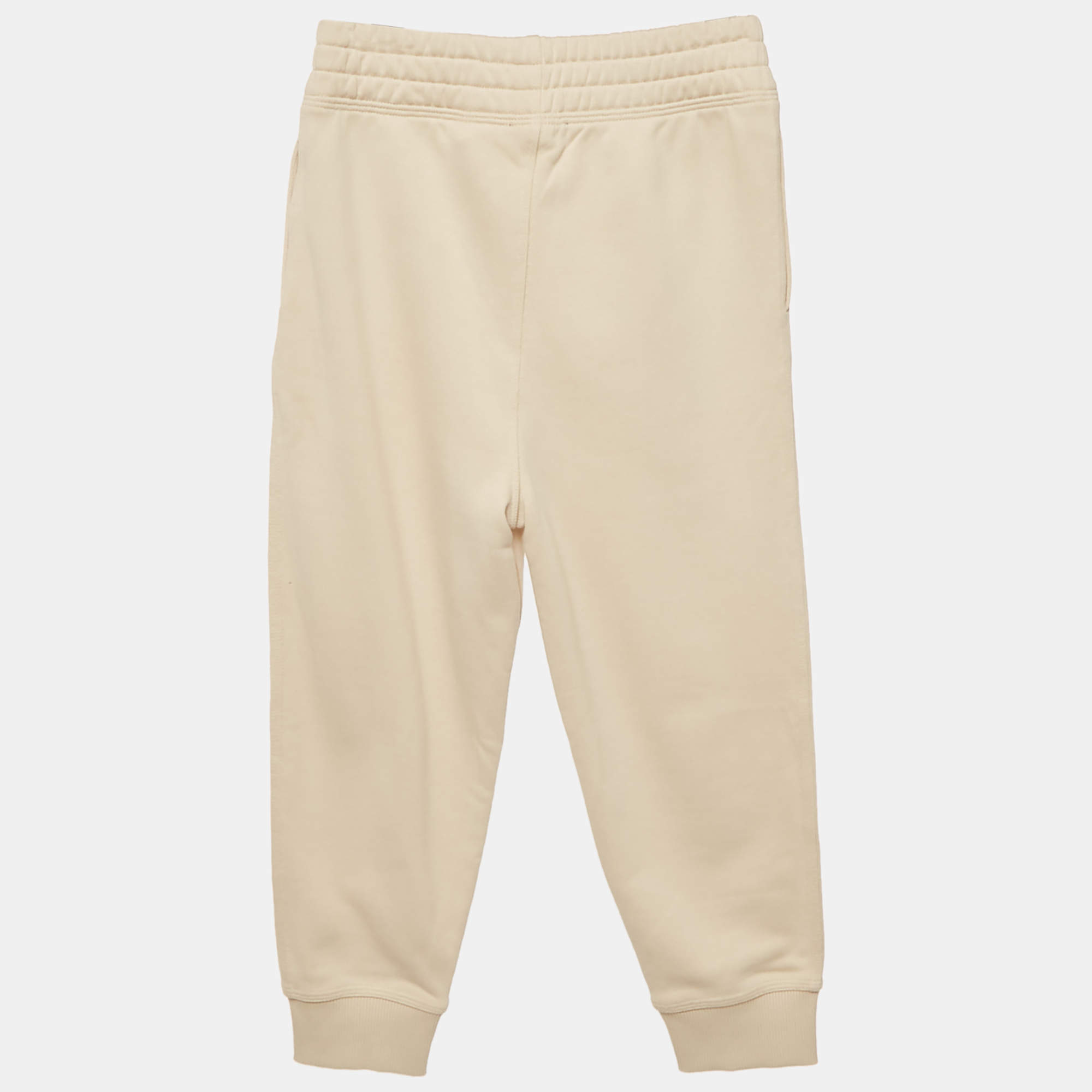 Pre Owned Burberry Children Cream Logo Embroidered Cotton Jackson Joggers 8Yrs